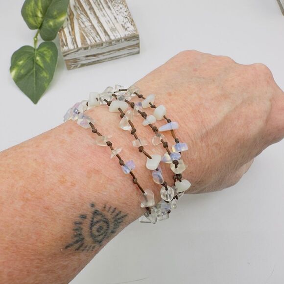 Opalite Crystal Chips Bracelet - Picture 6 of 6